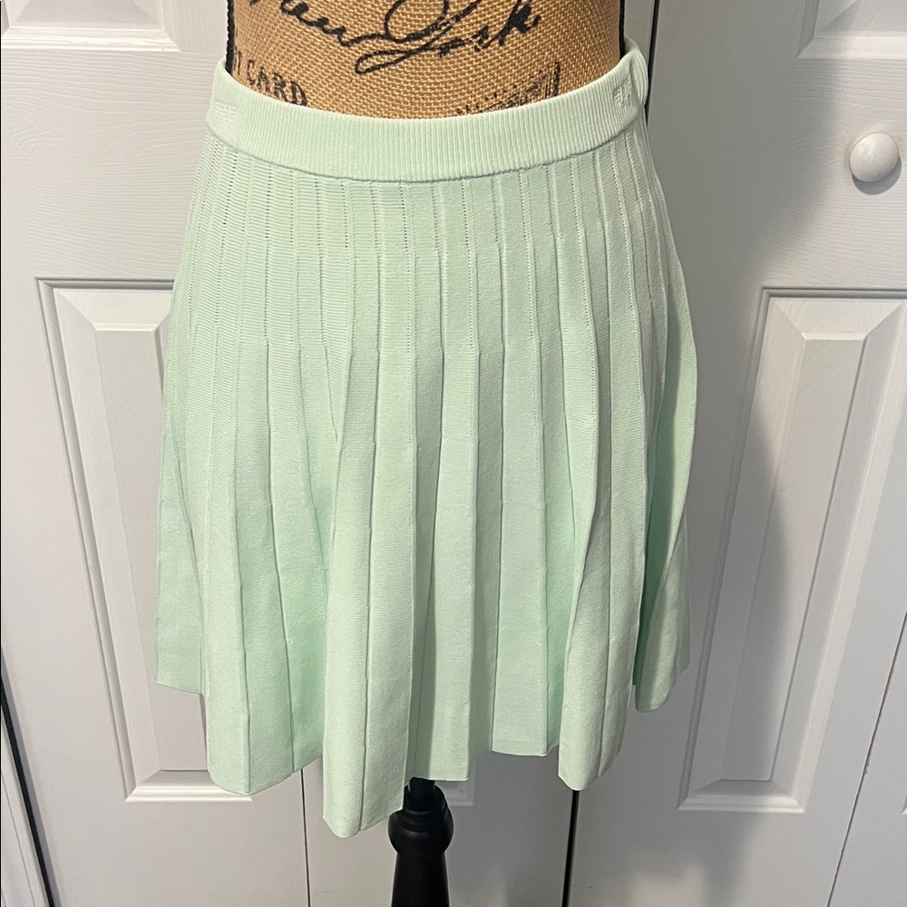 A New Day Green Pleated Skirt